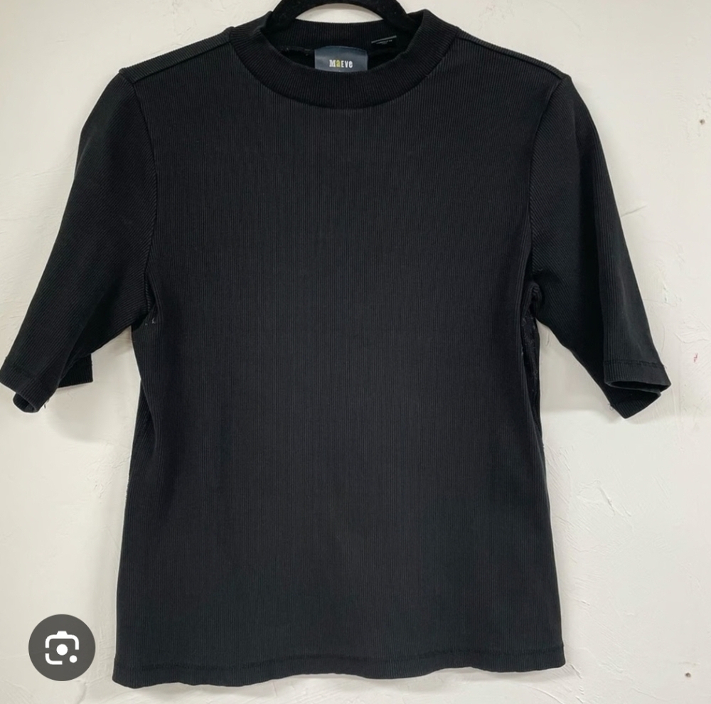 Anthropologie Maeve Black Short Sleeve Sweater